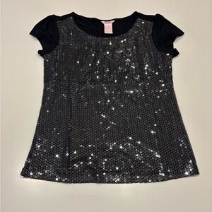 Girl’s Candie’s black sequined top Size Large NWOT